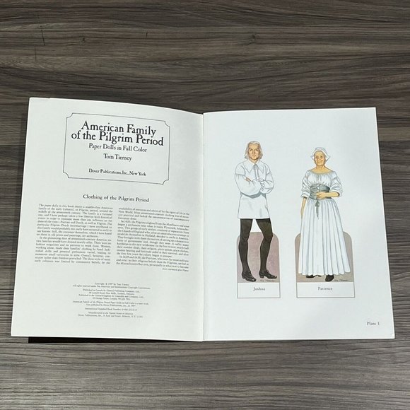 Vintage 1987 Tom Tierney American Family Of The Pilgrim Period Paper Doll Book - Picture 6 of 13